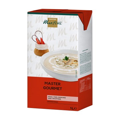 1公升裝Master Martini Master Gourmet無糖烹調忌廉,配濃湯及甜點。